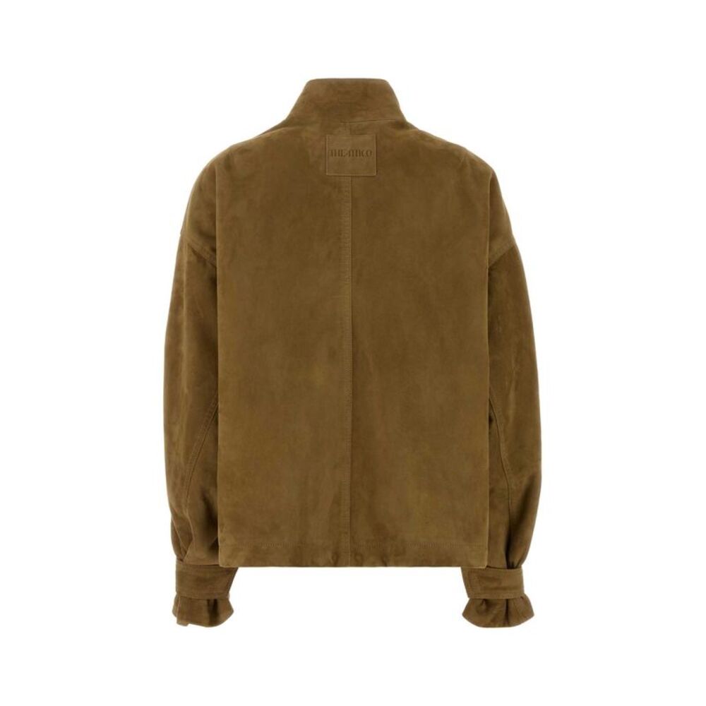 The Attico Women Biscuit Suede Bomber Jacket - Picture 2 of 2